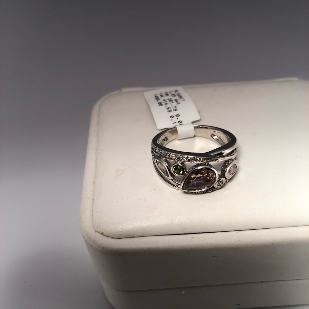 Multi Stone Ring Set In Sterling - image 2